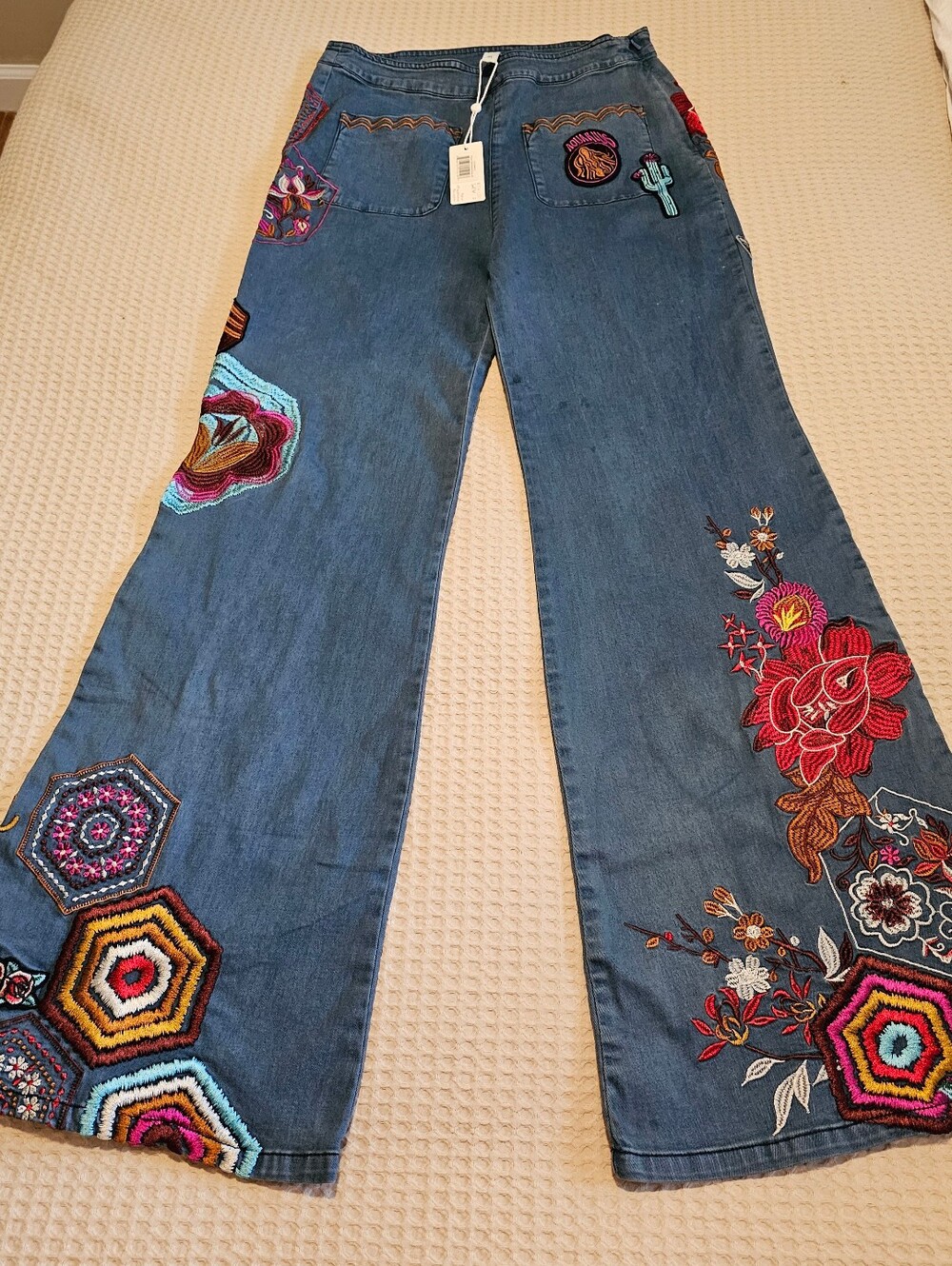 Spell & The Gypsy Collective Flower Child Stretch Denim Flares – New With Tags - Picture 6 of 15